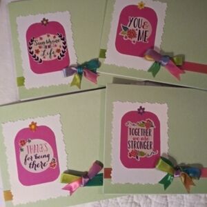 BFF Handcrafted Note Cards w/ Envelopes (4Pack)